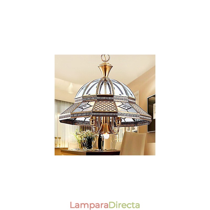 Lámparas colgantes de cristal estilo mini, tradicionales, clásicas, de metal.