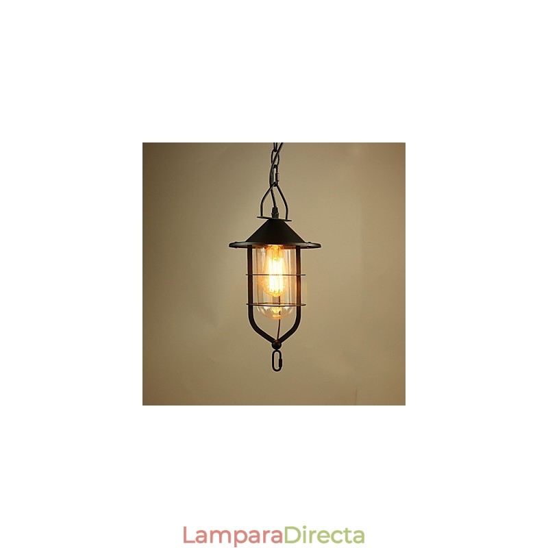 Lámpara colgante de metal con pintura rústica vintage para garaje