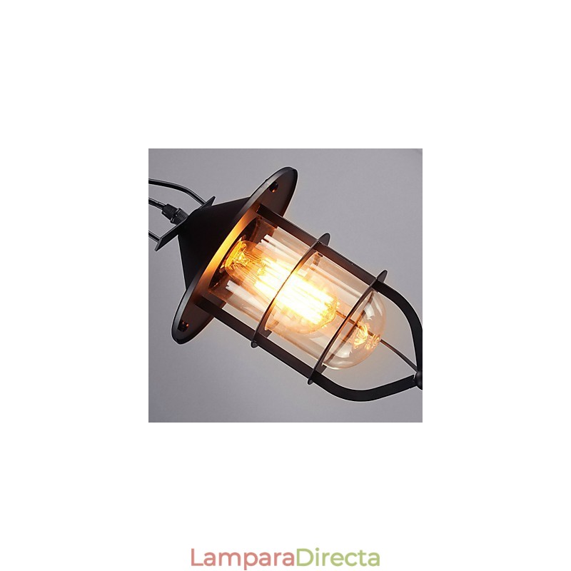 Lámpara colgante de metal con pintura rústica vintage para garaje