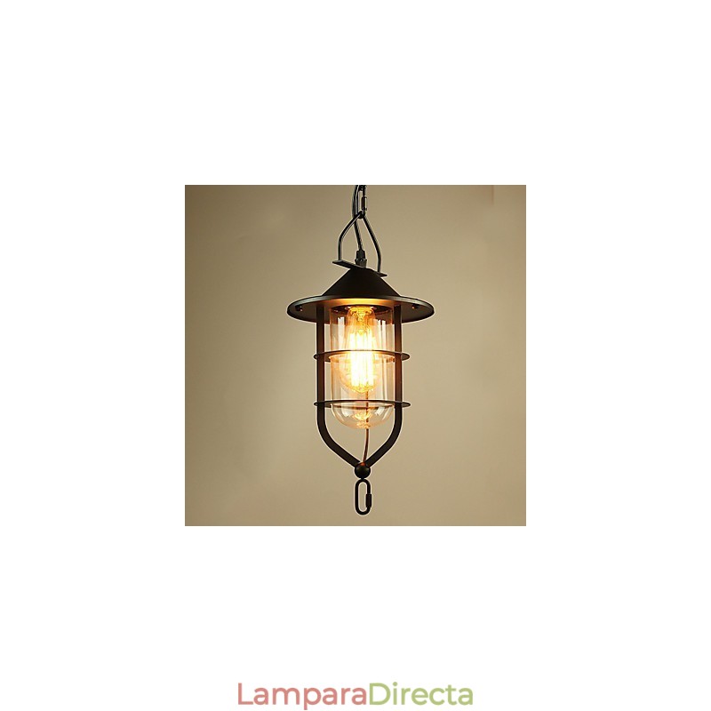 Lámpara colgante de metal con pintura rústica vintage para garaje