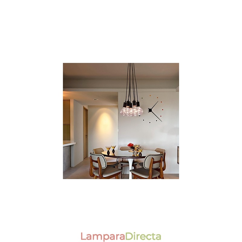 Lámpara colgante moderna con bombilla Edison de 7 cabezas y bola de cristal para loft