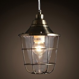 Lámpara colgante de metal galvanizado estilo mini retro