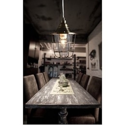 Lámpara colgante de metal galvanizado estilo mini retro