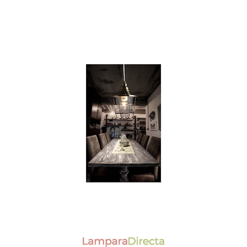 Lámpara colgante de metal galvanizado estilo mini retro