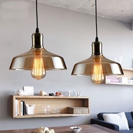 Lámpara colgante de cristal con iluminación retro
