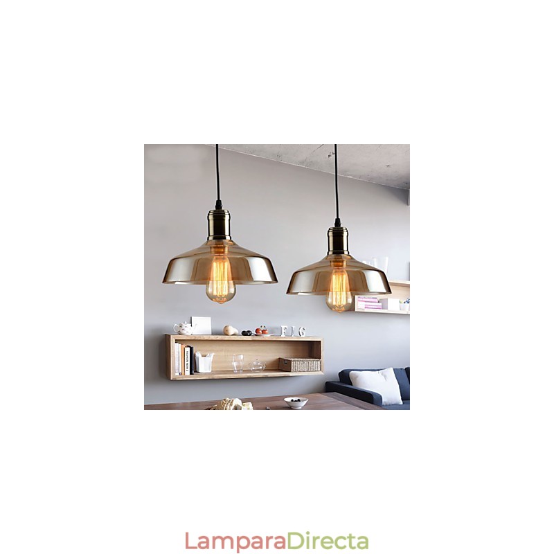 Lámpara colgante de cristal con iluminación retro