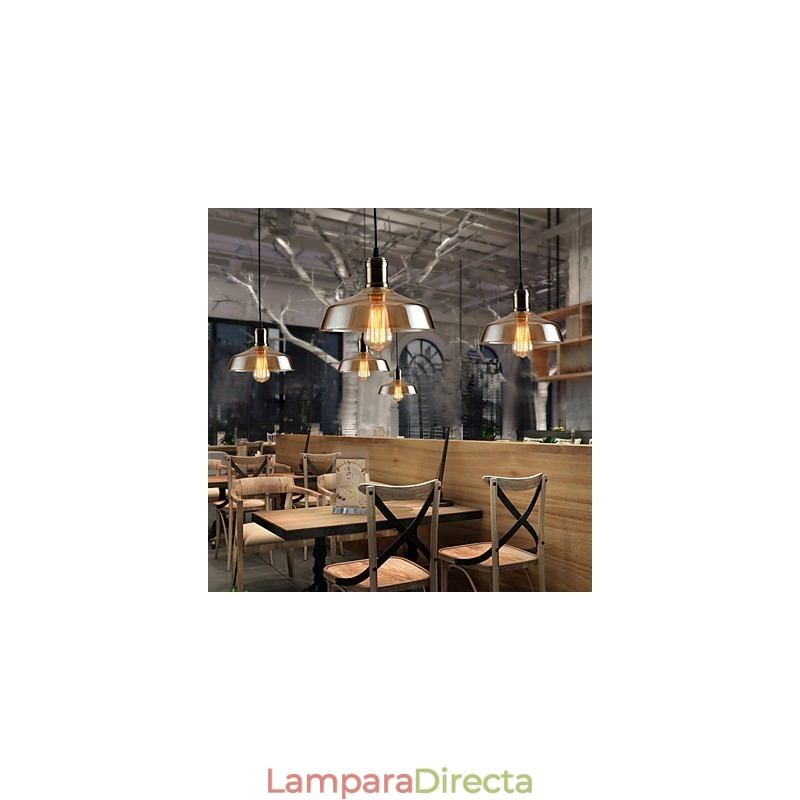 Lámpara colgante de cristal con iluminación retro
