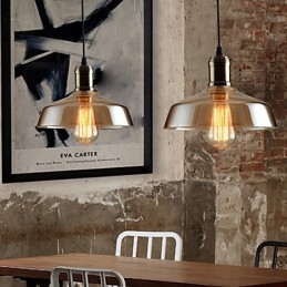 Lámpara colgante de cristal con iluminación retro