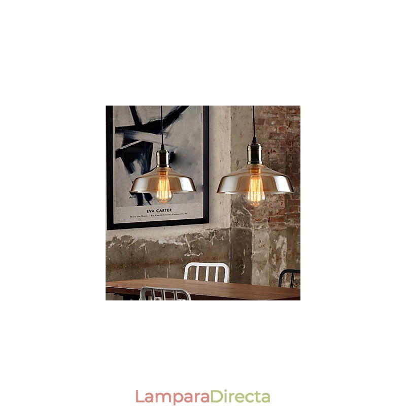 Lámpara colgante de cristal con iluminación retro