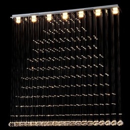 Lámpara colgante de cristal K9 con alambre colgante, iluminación de techo, lámpara de cafetería interior