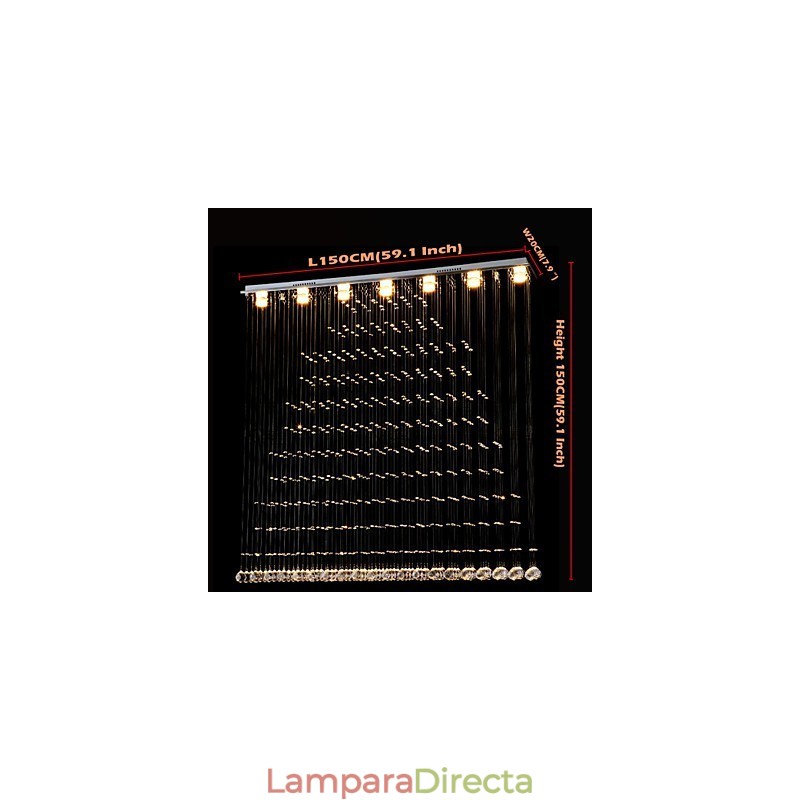 Lámpara colgante de cristal K9 con alambre colgante, iluminación de techo, lámpara de cafetería interior