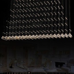 Lámpara colgante de cristal K9 con alambre colgante, iluminación de techo, lámpara de cafetería interior