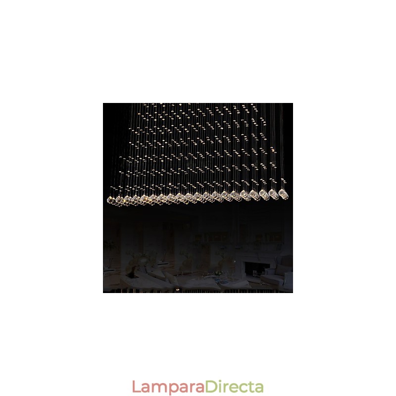 Lámpara colgante de cristal K9 con alambre colgante, iluminación de techo, lámpara de cafetería interior
