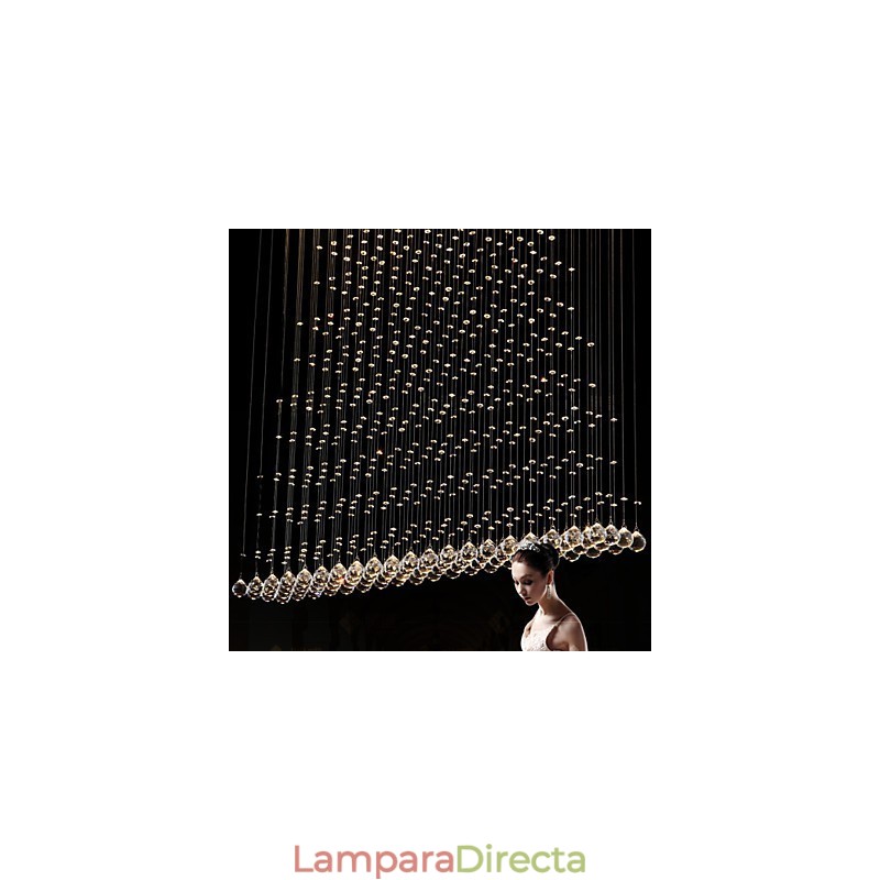 Lámpara colgante de cristal K9 con alambre colgante, iluminación de techo, lámpara de cafetería interior