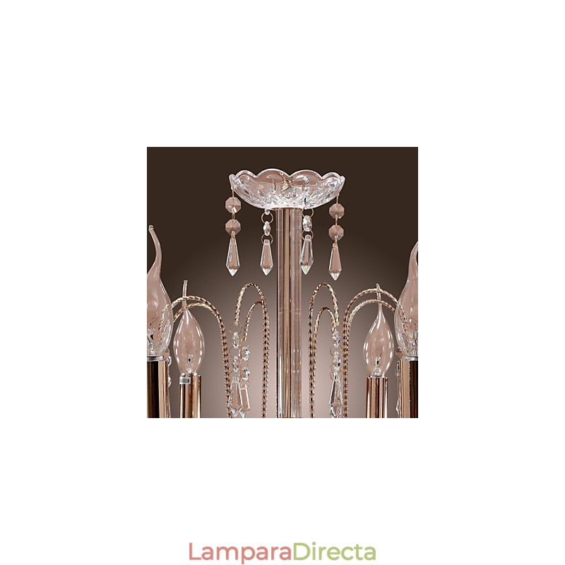 Elegante lámpara de araña de cristal con 9 luces