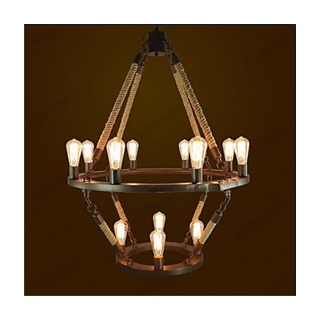 Lámpara industrial americana Windge de cáñamo de 12 pulgadas estilo retro europeo Lámpara industrial americana Windge de cáñamo de 12 pulgadas estilo retro europeo