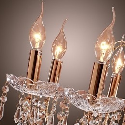 Elegante lámpara de araña de cristal con 9 luces