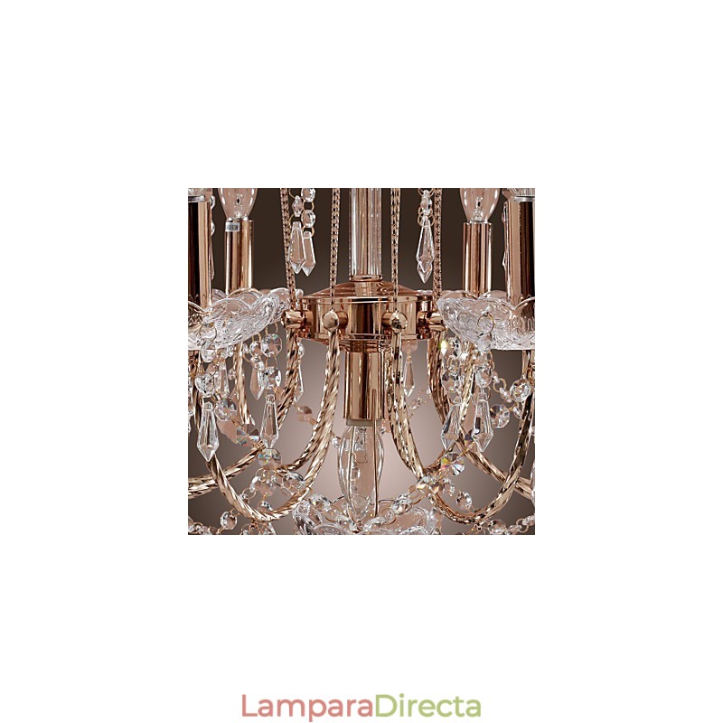 Elegante lámpara de araña de cristal con 9 luces