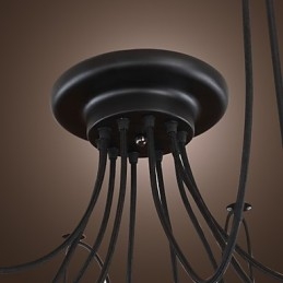 Lámpara colgante de 10 luces con diseño vintage y bombillas incluidas.