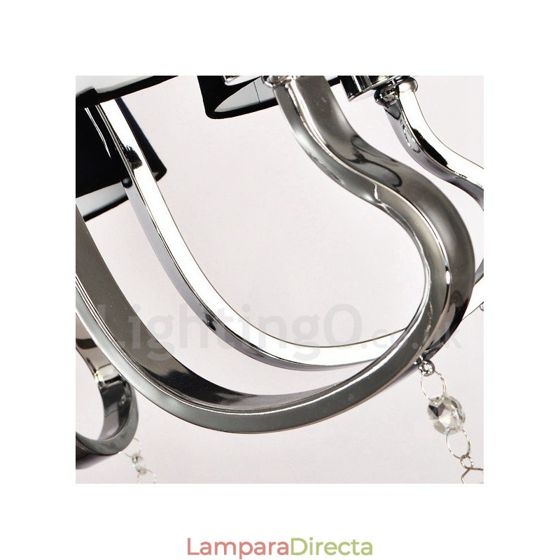 Lámpara de araña moderna, contemporánea, tradicional, clásica, rústica, estilo cabaña, vintage, estilo isla de campo, de metal cromado