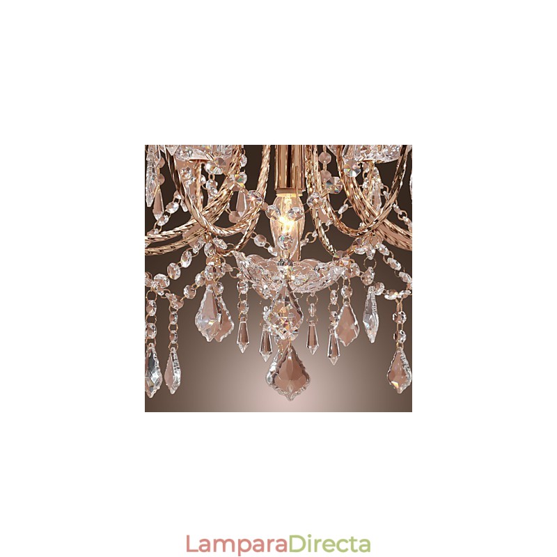 Elegante lámpara de araña de cristal con 9 luces