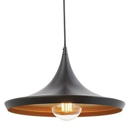 Lámpara colgante retro vintage con diseño de Tom Dixon y pintura negra.