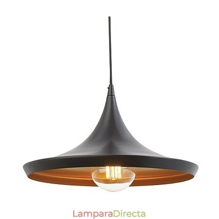 Lámpara colgante retro vintage con diseño de Tom Dixon y pintura negra.
