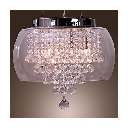 Lámpara colgante artística de cristal de 6 luces con pantalla de cristal Lámpara colgante artística de cristal de 6 luces con pantalla de cristal