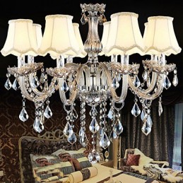 Candelabro de cristal navideño transparente K9 con 8 luces