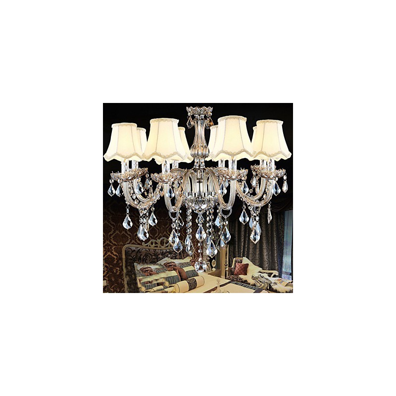 Candelabro de cristal navideño transparente K9 con 8 luces