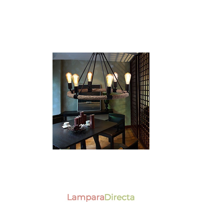 Lámpara colgante de araña estilo mini rústico de metal