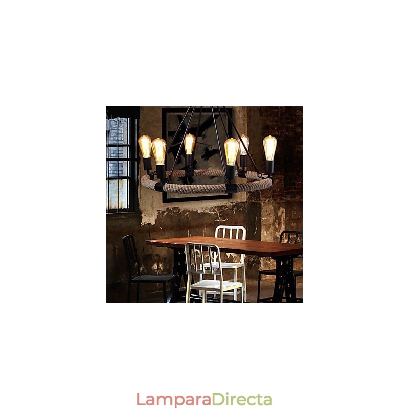 Lámpara colgante de araña estilo mini rústico de metal