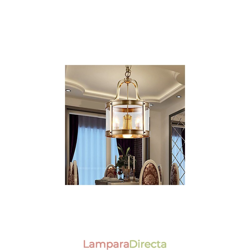 Lámparas colgantes de cristal estilo mini, tradicionales, clásicas, de metal.