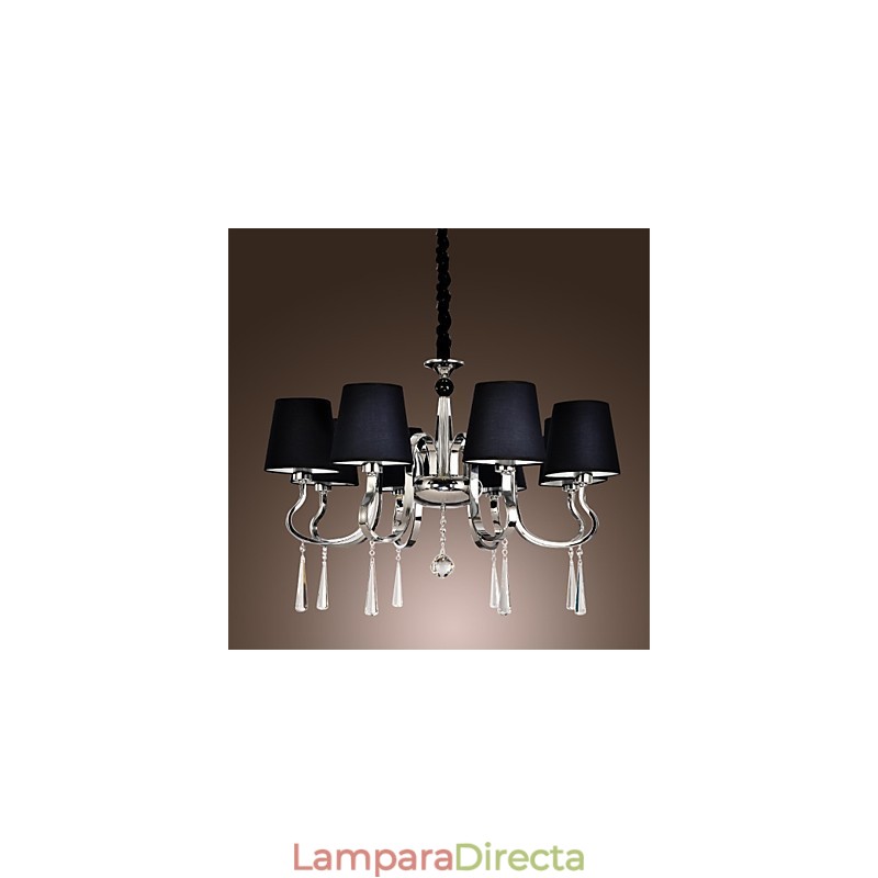 Lámpara de araña moderna, contemporánea, tradicional, clásica, rústica, estilo cabaña, vintage, estilo isla de campo, de metal cromado
