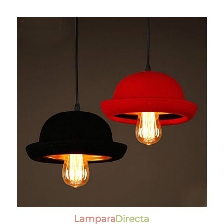 Lámpara colgante de sombrero con diseño de cafetería, color negro Lámpara colgante de sombrero con diseño de cafetería, color negro