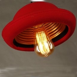 Lámpara colgante de sombrero con diseño de cafetería, color negro
