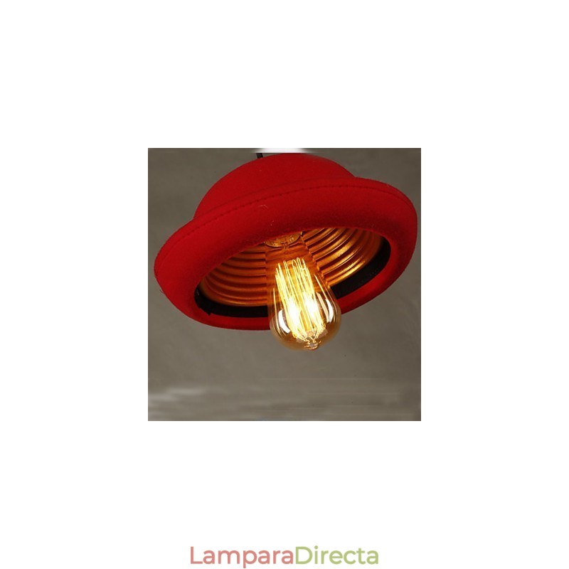 Lámpara colgante de sombrero con diseño de cafetería, color negro