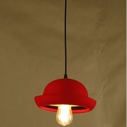 Lámpara colgante de sombrero con diseño de cafetería, color negro