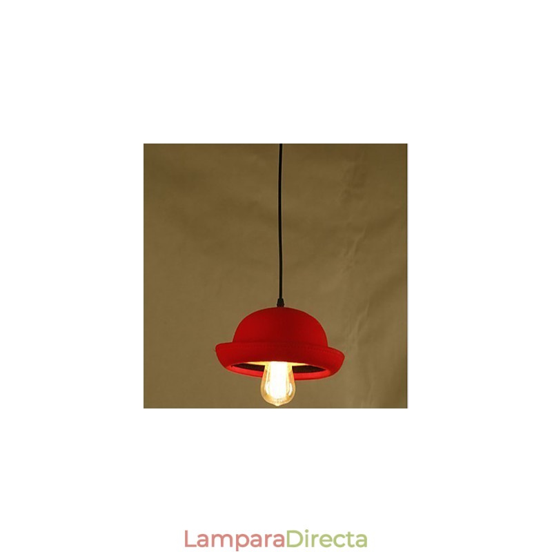 Lámpara colgante de sombrero con diseño de cafetería, color negro