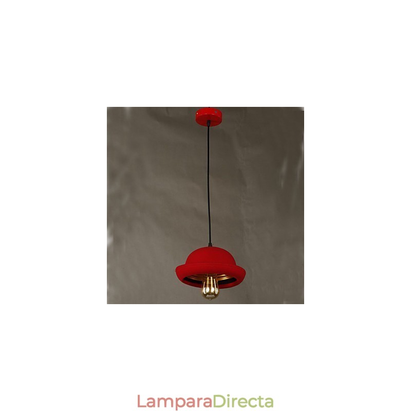 Lámpara colgante de sombrero con diseño de cafetería, color negro