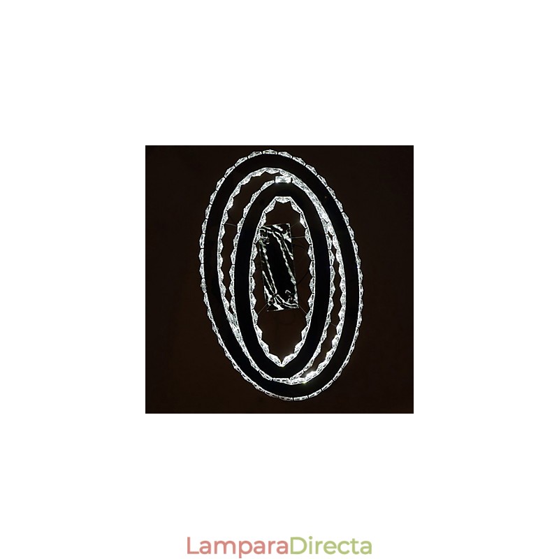 Lámpara colgante de cristal moderna con anillo doble ovalado para