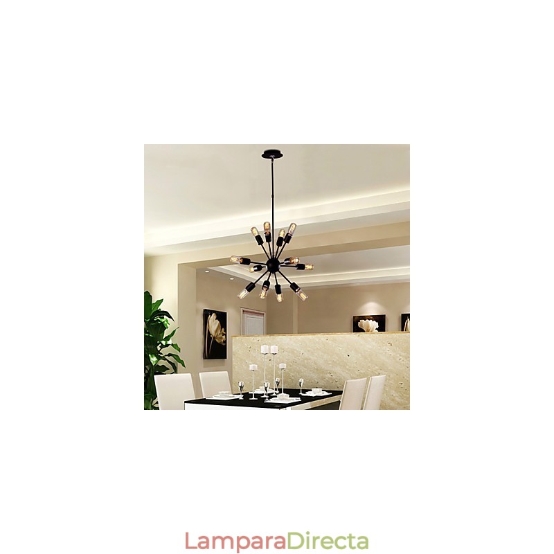 Lámpara de araña de hierro de vanguardia con 12 luces