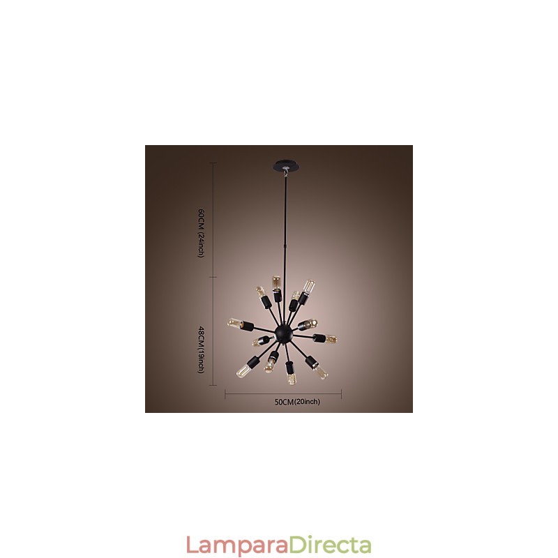 Lámpara de araña de hierro de vanguardia con 12 luces