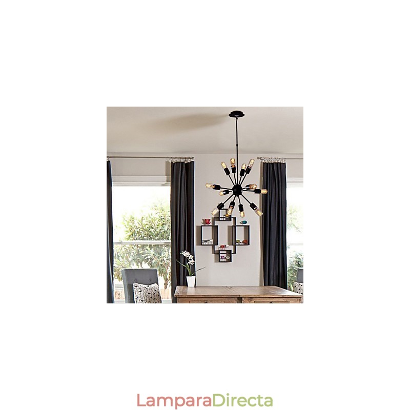 Lámpara de araña de hierro de vanguardia con 12 luces