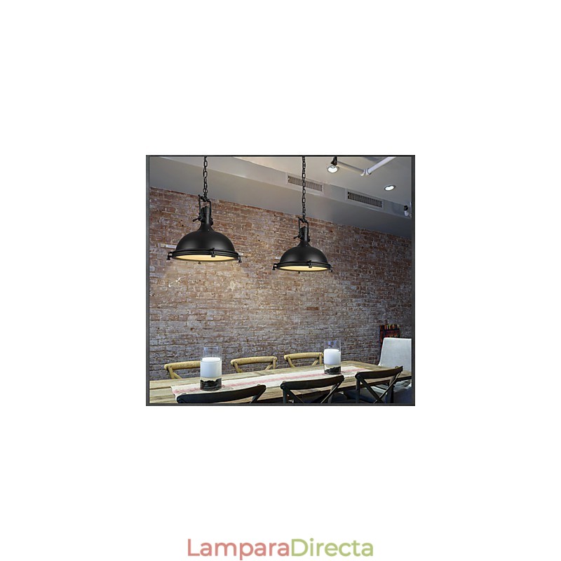 Lámpara colgante industrial individual, estilo loft, de metal vintage.