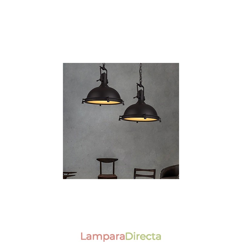 Lámpara colgante industrial individual, estilo loft, de metal vintage.