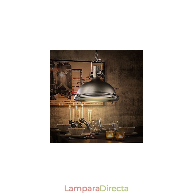 Lámpara colgante industrial individual, estilo loft, de metal vintage.