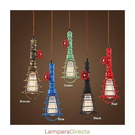 Lámpara colgante vintage E26 con diseño de pipa de agua Lámpara colgante vintage E26 con diseño de pipa de agua