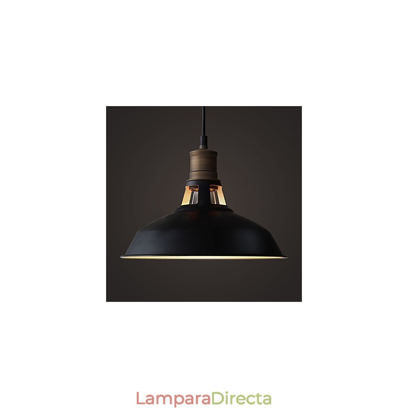 Lámpara colgante industrial vintage de metal mini, 1 luz, multicolor opcional
