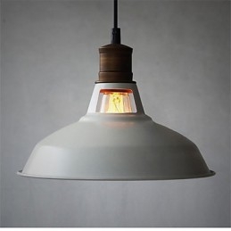 Lámpara colgante industrial vintage de metal mini, 1 luz, multicolor opcional